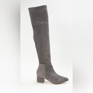 Grey Over the Knee Boots